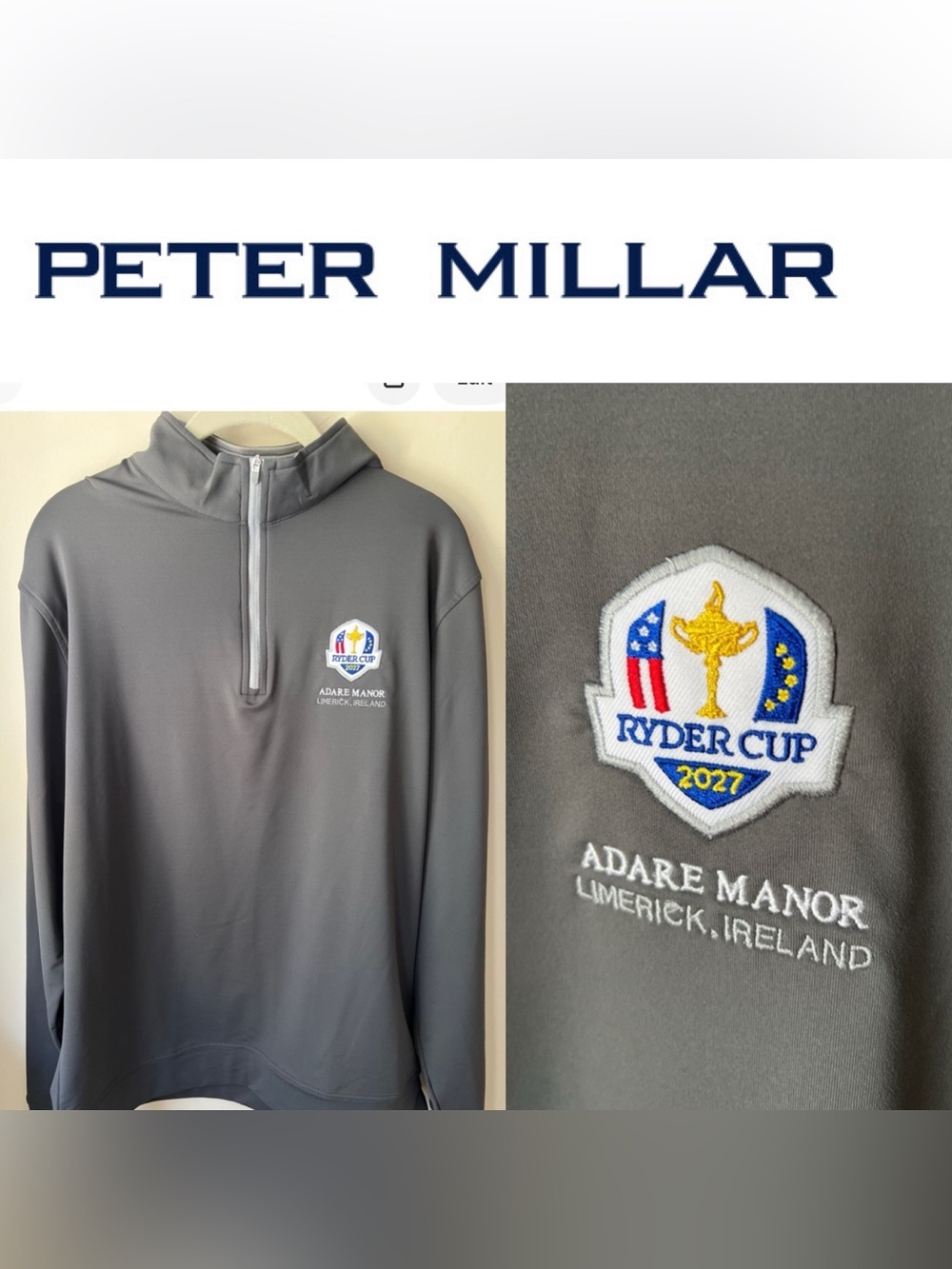 Peter Millar Ryder Cup 2027 3/4 Zip Shirt